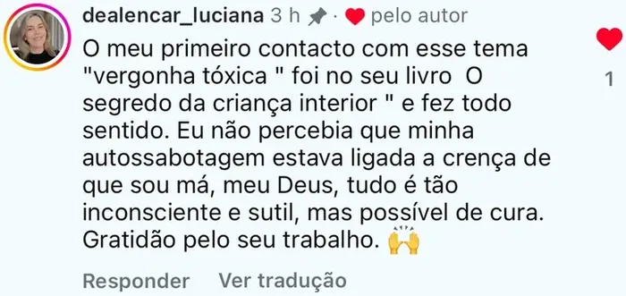 Captura original del testimonio, en portugués